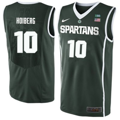 Men Michigan State Spartans NCAA #10 Jack Hoiberg Green Authentic Nike Stitched College Basketball Jersey RE32H77ES